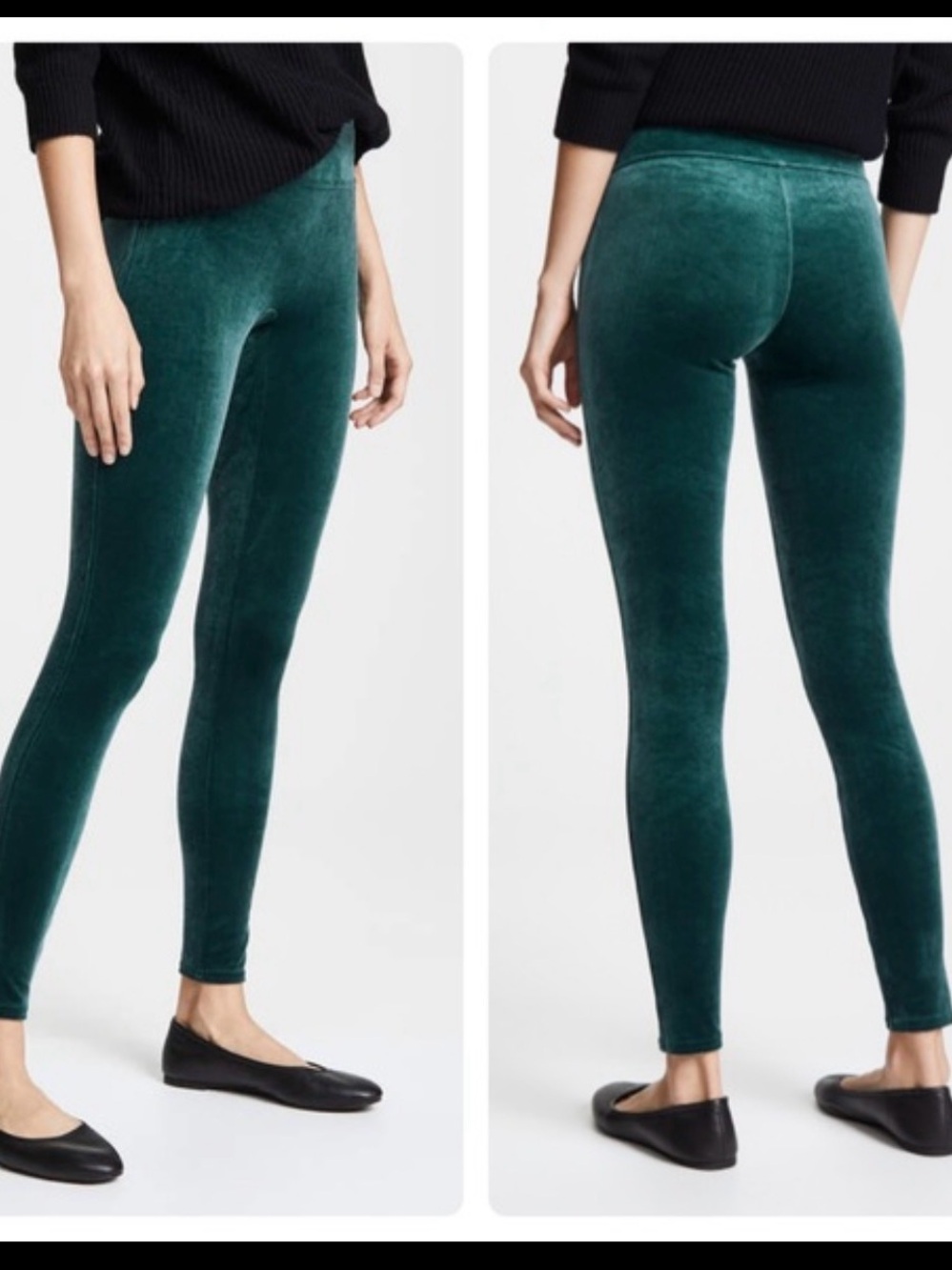 NWT SPANX Velvet Leggings Malachite Green S | Style 2070 Holiday